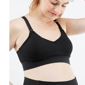 Fabletics NEW Black Maternity Nursing Bra Convertible‎ Back XS